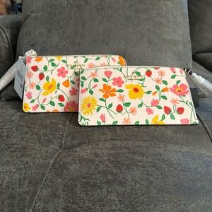 2 Kate Spade Lucy Garden Medium L-Zip Wristlet